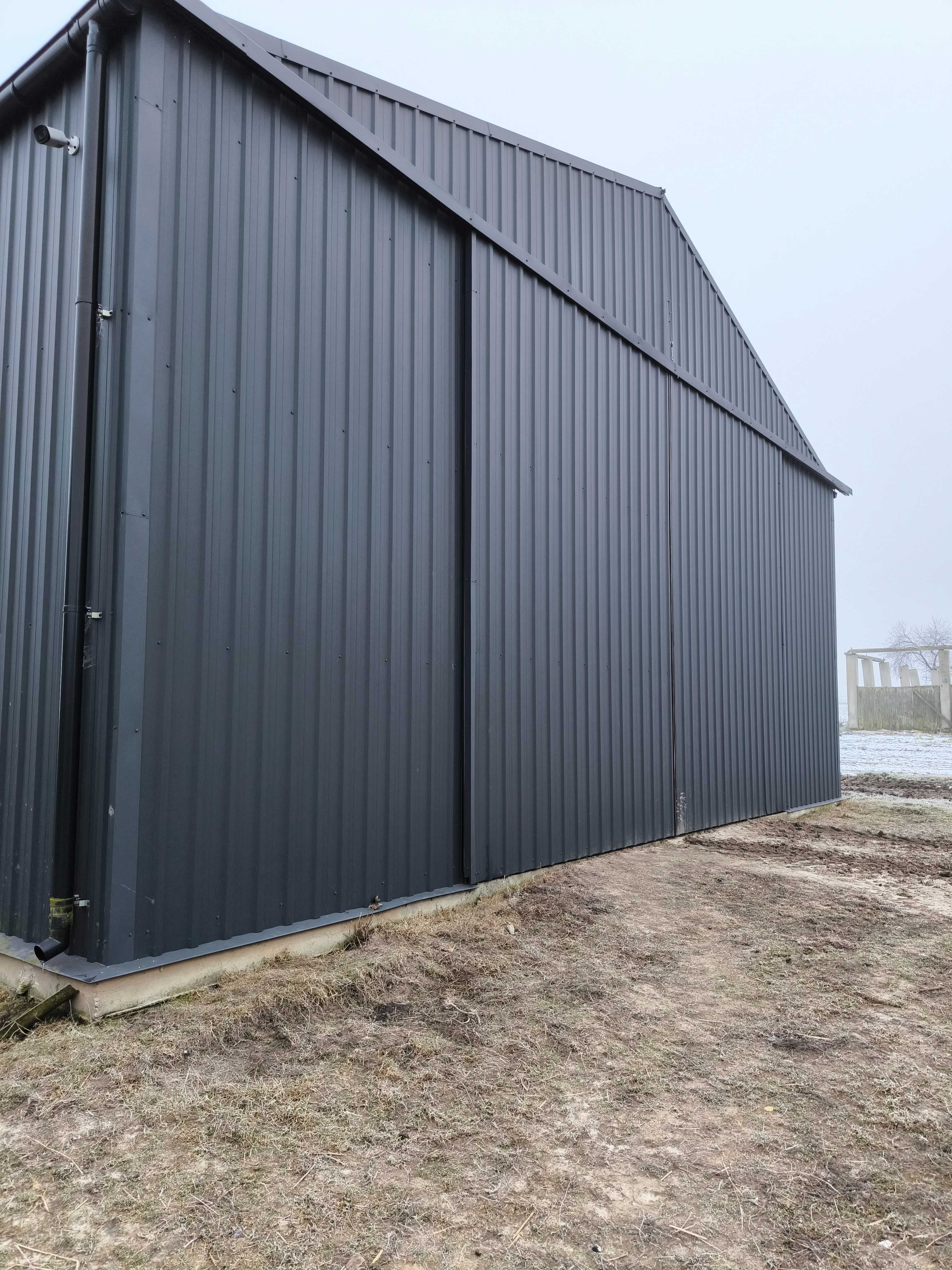 Hala magazynowa, wiata stalowa. Produkcja, montaż. Wymiar 12x20m