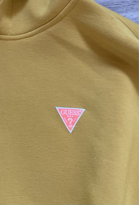 Bluza z kapturem Guess musztardowa damska r. L