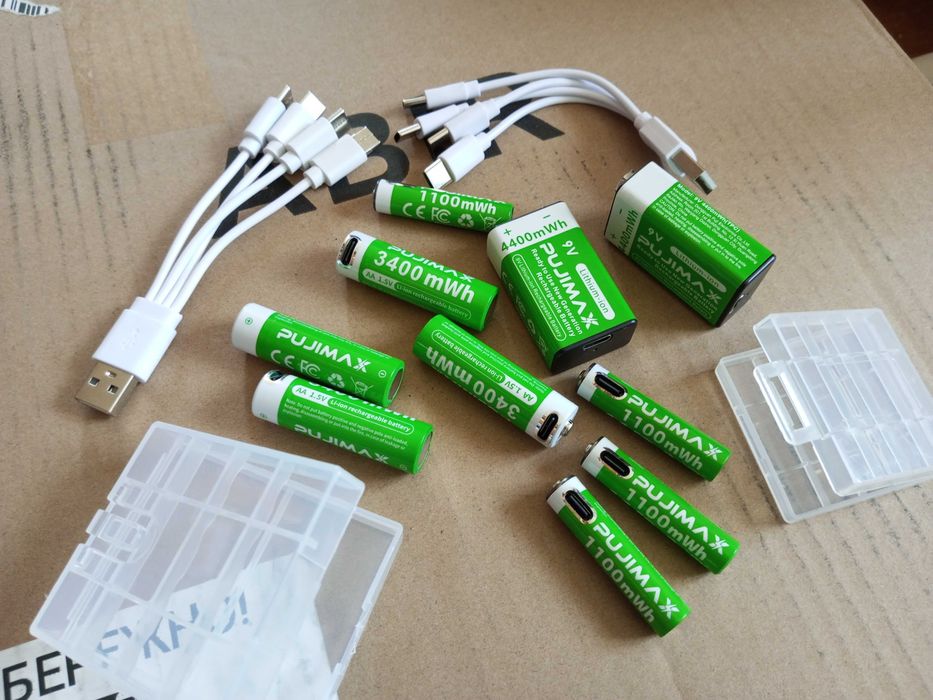 Аккумуляторні багаторазові пальчикові батарейки аа  ааа  крона