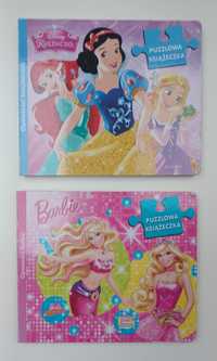 2 książeczki puzzlowe - Barbie, Księżniczki