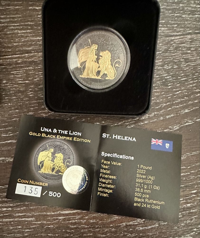 Монеты 1oz 0.999 серебро серия Gold Black Empire Special Edition