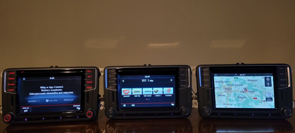 Dotyk wyświetlacz lcd nawigacji AppConnect Carplay MIB STD VW SKODA SE