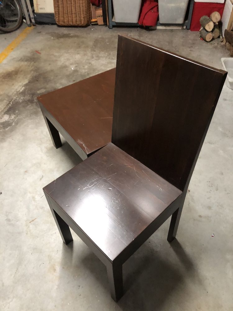 Cadeiras madeira maciça castanho