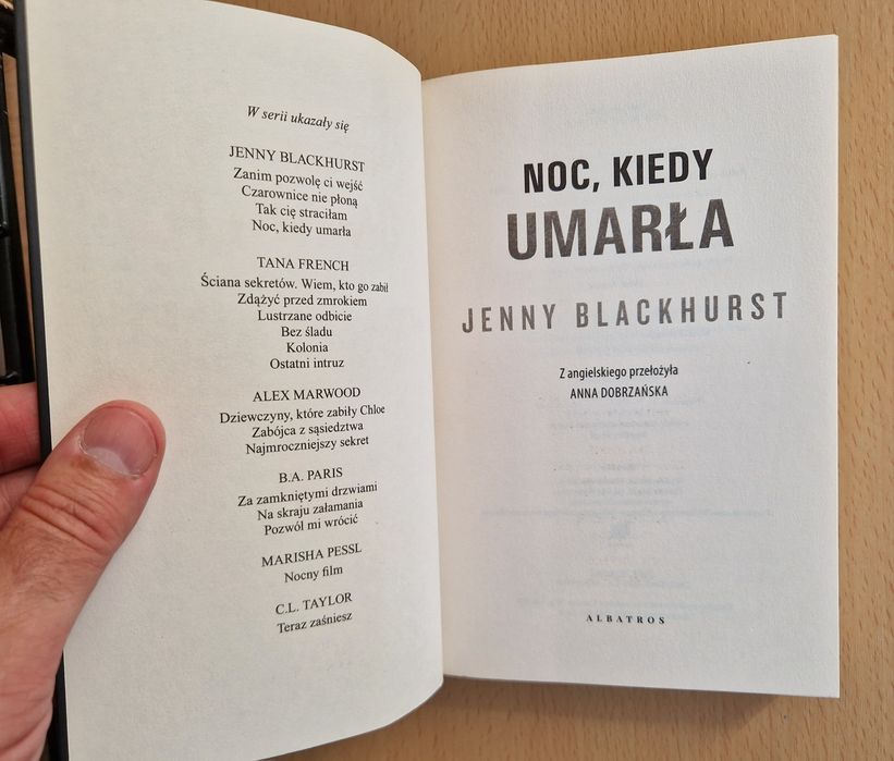 Noc, kiedy umarła - Jenny Blackhurst