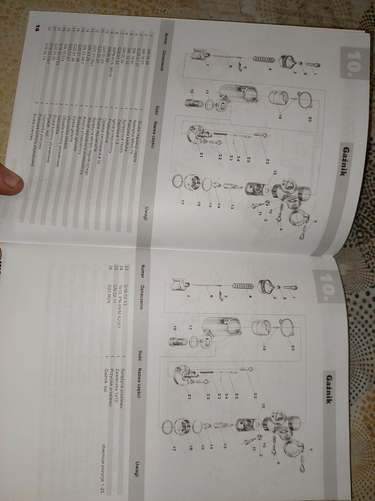 Instrukcja obsługi katalog czesci rama silnik wsk125