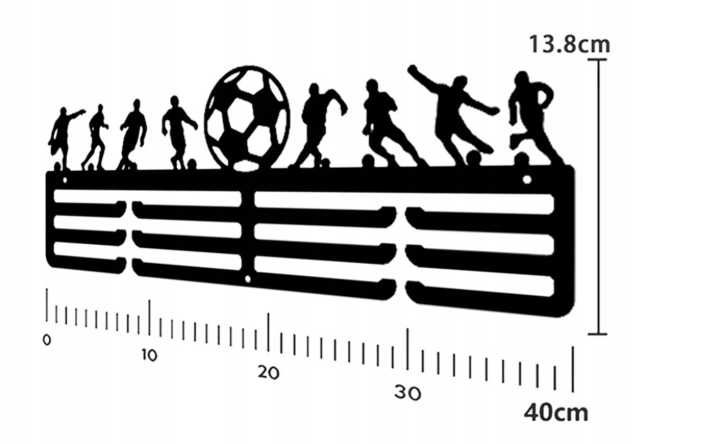 Solidny metalowy wieszak na medale  kołki dla małego piłkarza