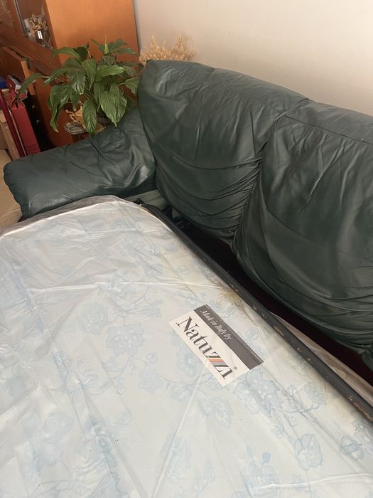 Sofá cama verde Divani & Divani pele 2 X 0,75 m