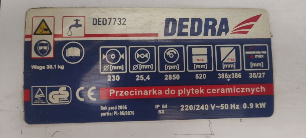 Przecinarka do glazury Dedra