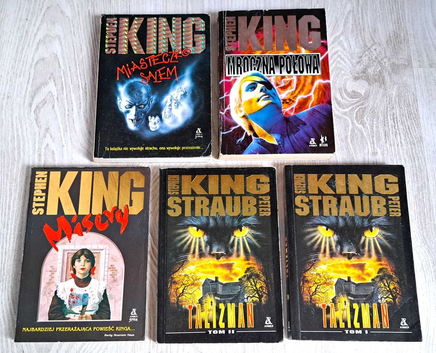 4x Stephen King Miasteczko Salem Talizman 2 tomy Misery Mroczna połowa