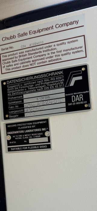 Sejf Chubb safe models