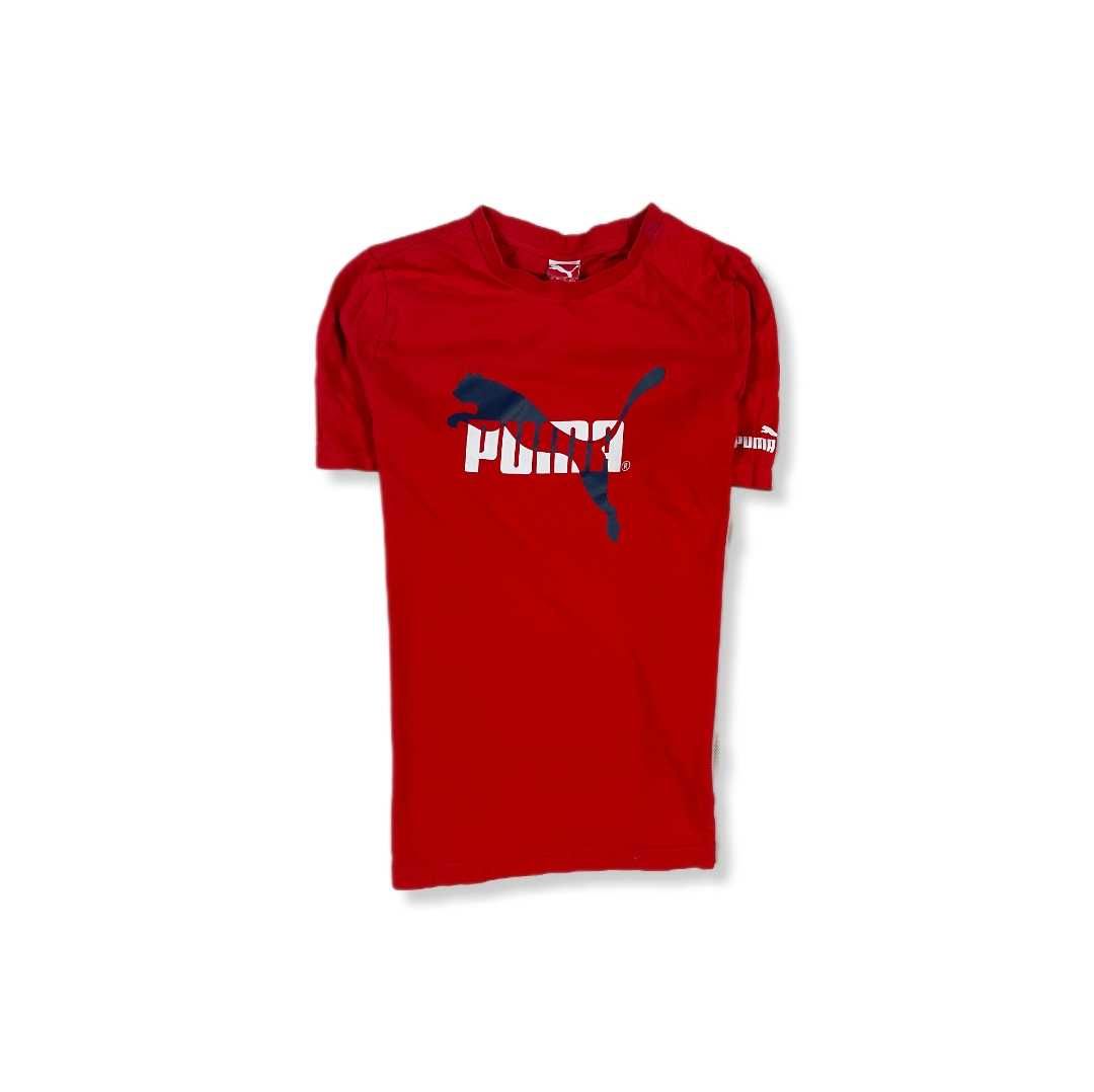 Puma T-Shirt Koszulka Dziecięca Czerwona Logo Unikat Klasyk XL 14Y 16Y