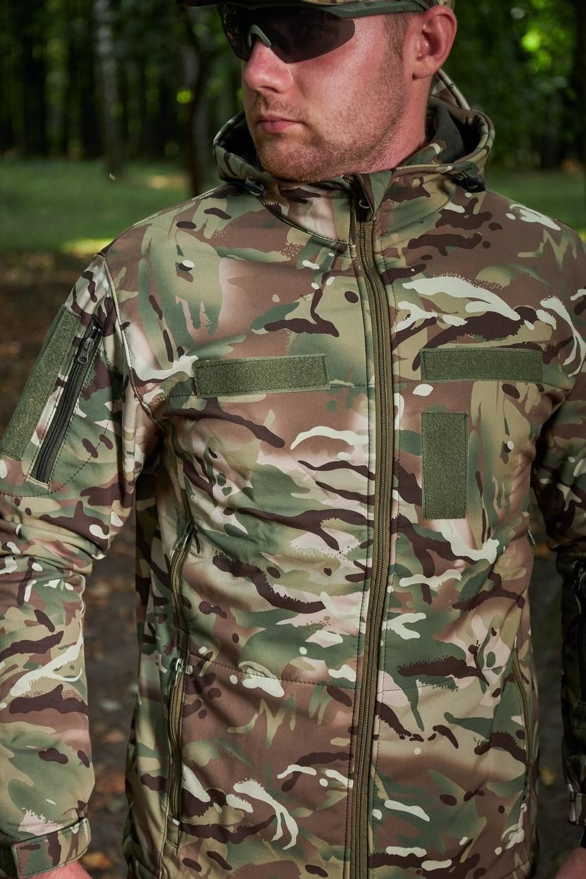 Тактична військова Куртка Soft Shell на флісі Мультикам 46-62р