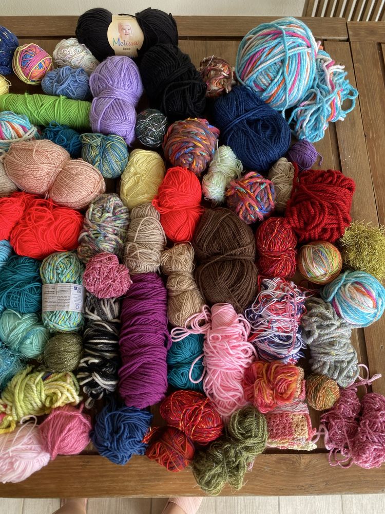 Novelos de lã para crochet