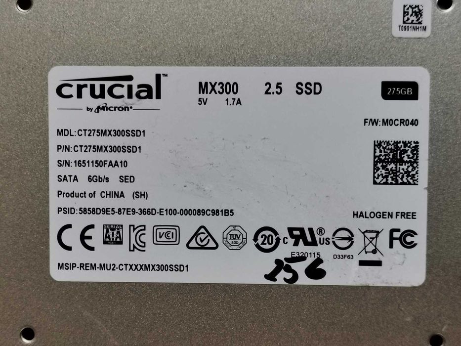 SSD 275GB CruCiaL Mx300