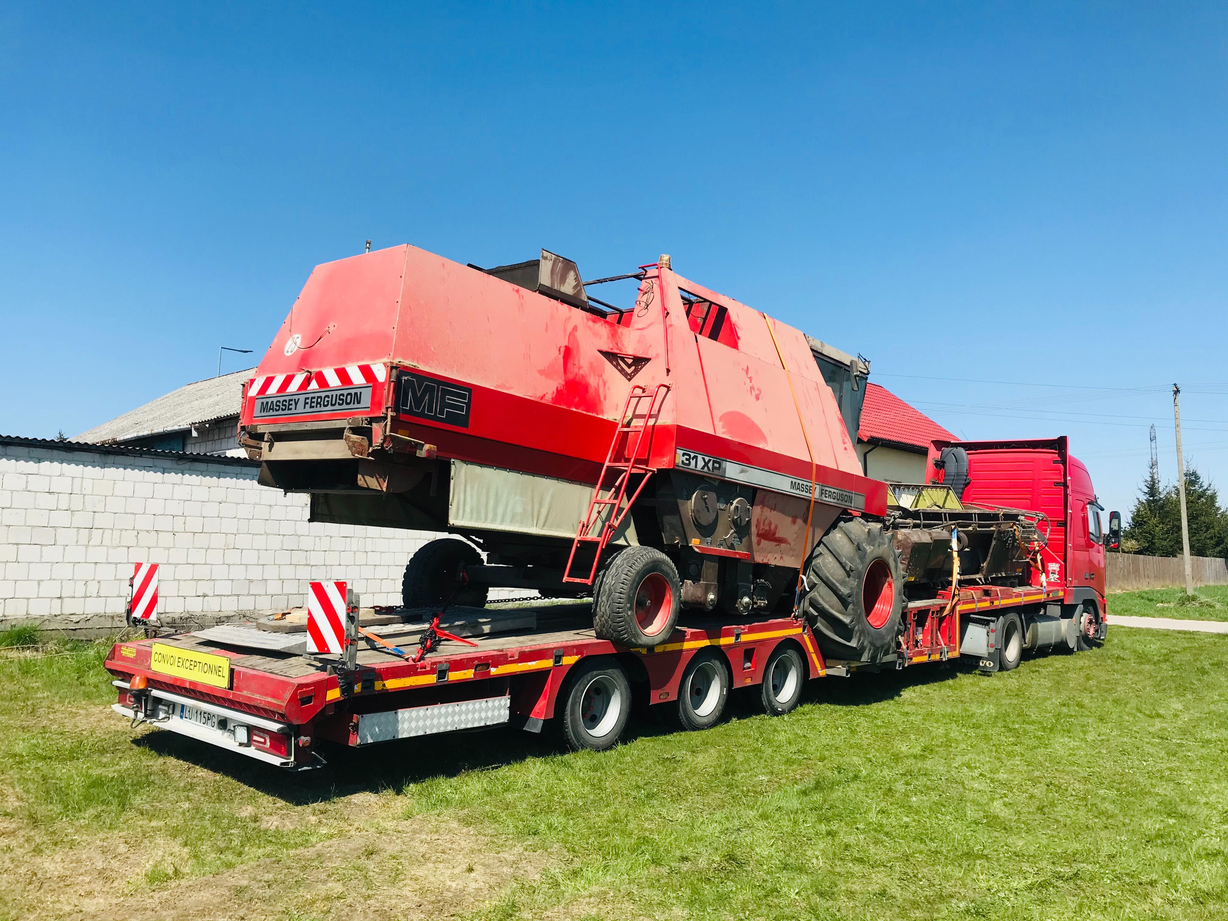 Transport maszyn rolniczych, budowlanych, ponadgabarytowy, laweta