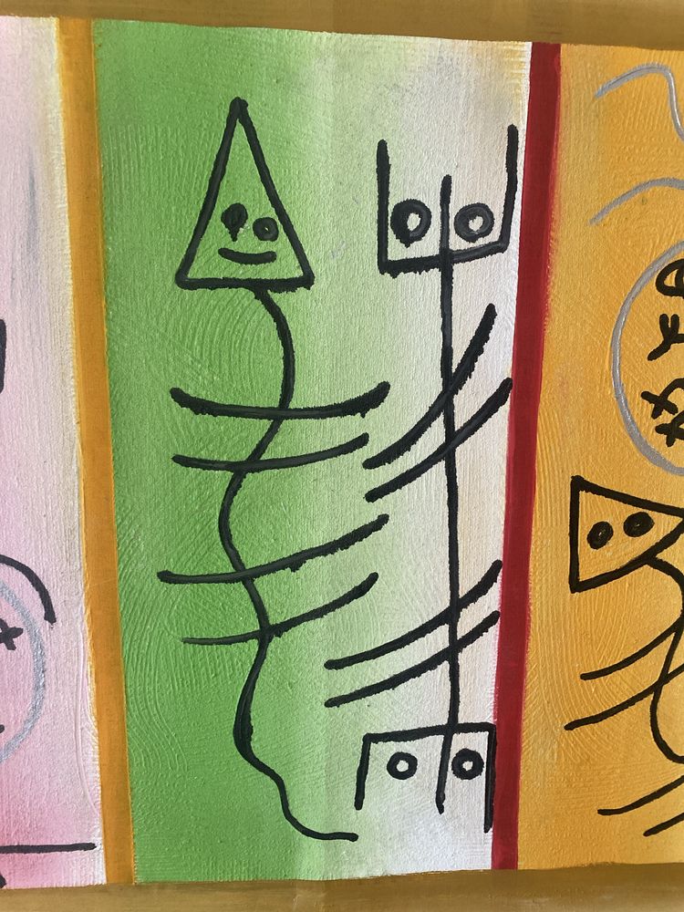 Tela original pintada com tintas acrilicas