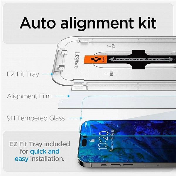Szkło hartowane Spigen Glas.tR Ez Fit na iPhone 14 Pro - 2 szt.