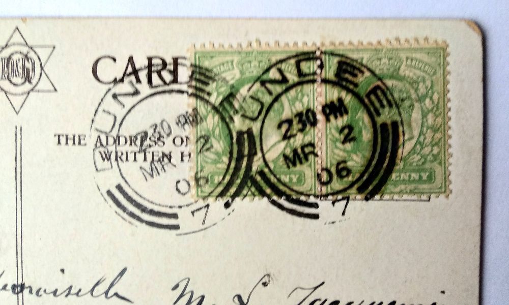Почтовая карточка 1906г. (Dundee - Geneve)