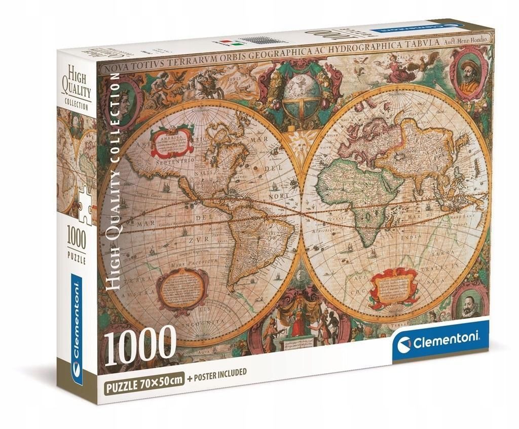 Puzzle 1000 Compact Mappa Antica, Clementoni