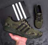 Летние мужские кроссовки зеленые Adidas дышащие адидас