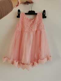Różowa sukienka tiulowa, wizytowa, roczek, wesele,