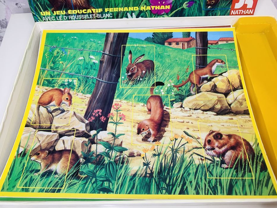 Gra edukacyjna zwierzęta, ekologia Nathan vintage 1977