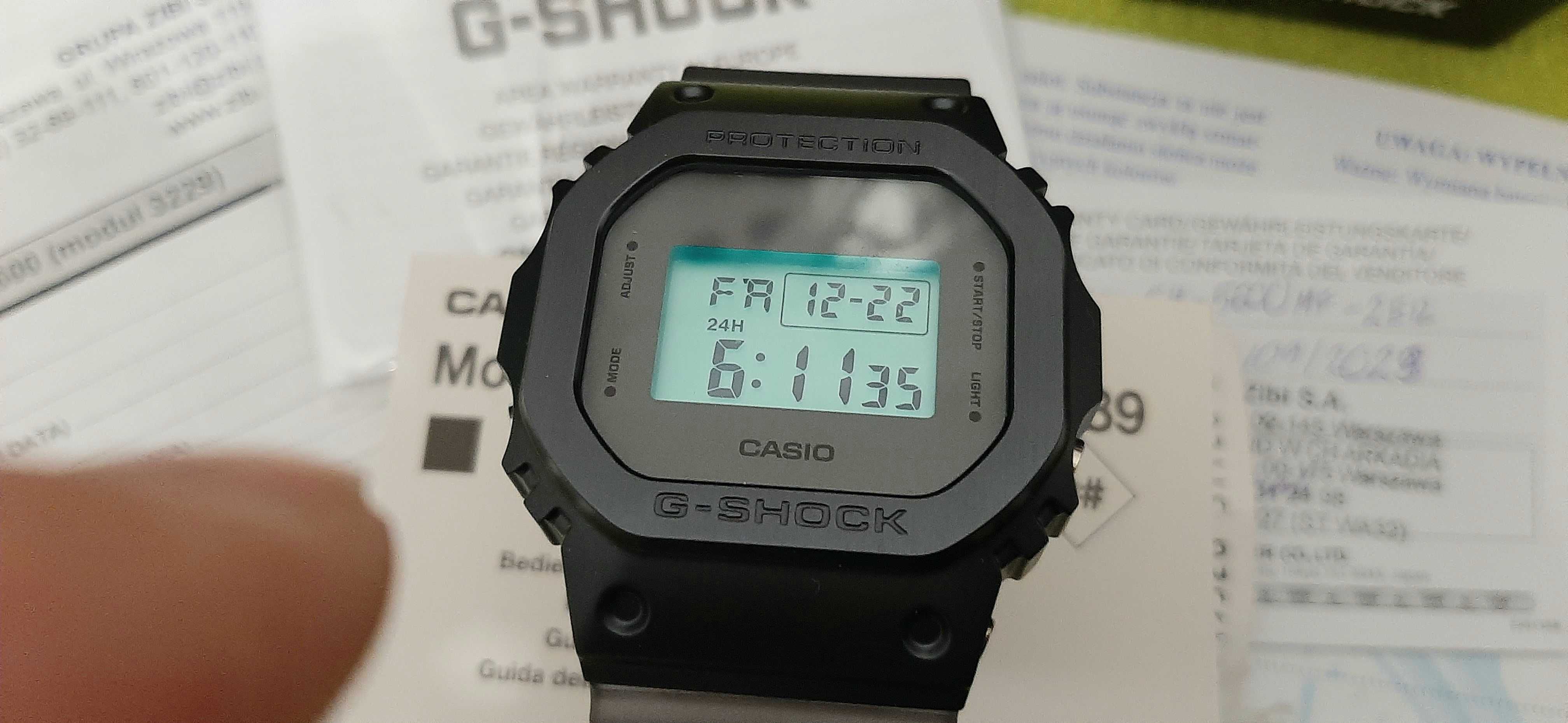 Casio G-shock GM-5600MF-2ER,MIDNIGHT FOG,stalowa koperta,nowka,gwara.