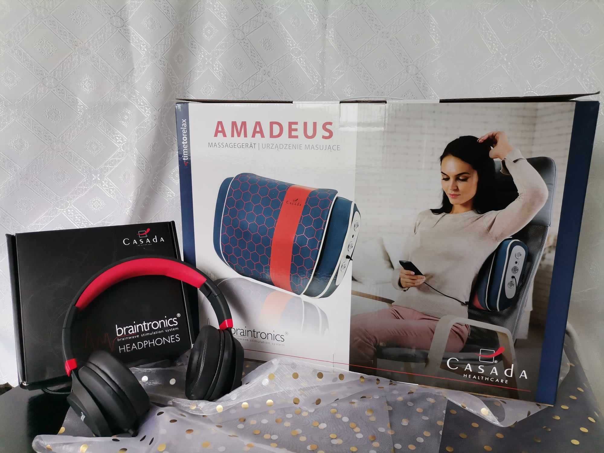 MASAŻ, Urządzenie masujące, ze słuchawkami, Amadeus- nowa, polecam.