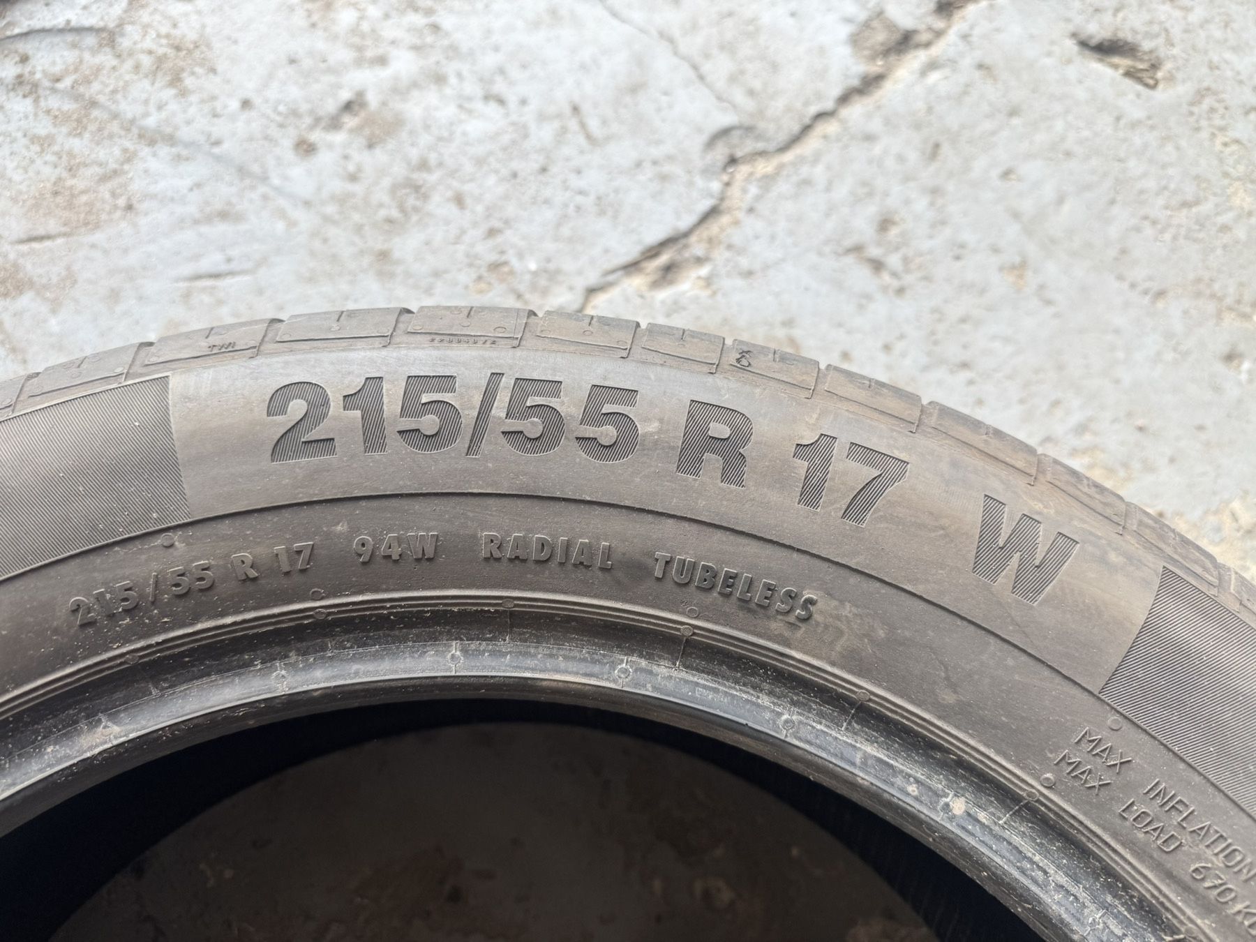 215 55 R17 Continental ContiPremiumContact 5 літо комплект шин бу