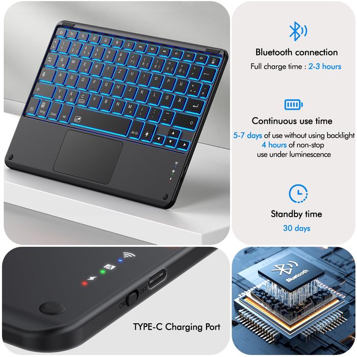 Etui z klawiaturą i touchpadem do Samsung Galaxy Tab S9 FE+/S9 Plus