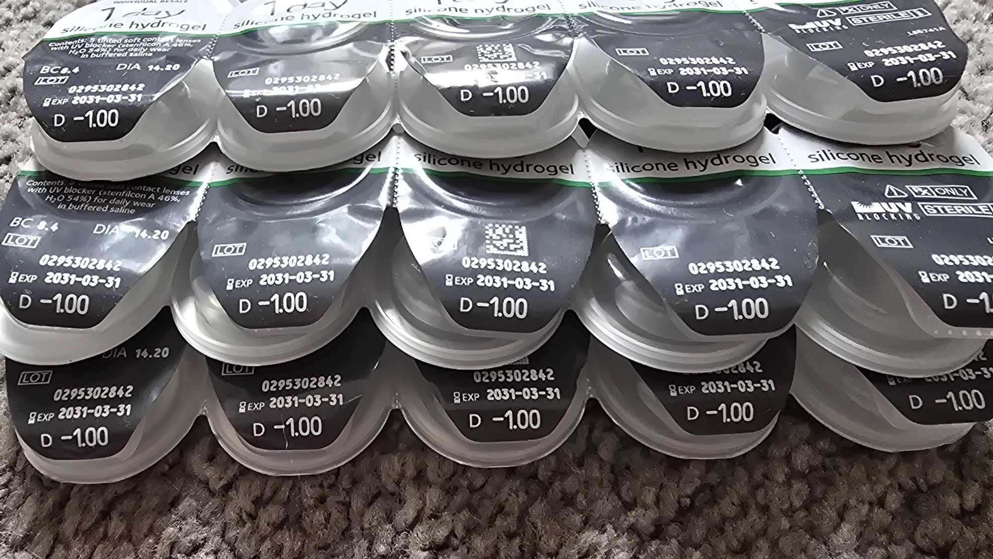 Soczewki jednodniowe iWear harmony, moc: -1,00, 100 sztuk