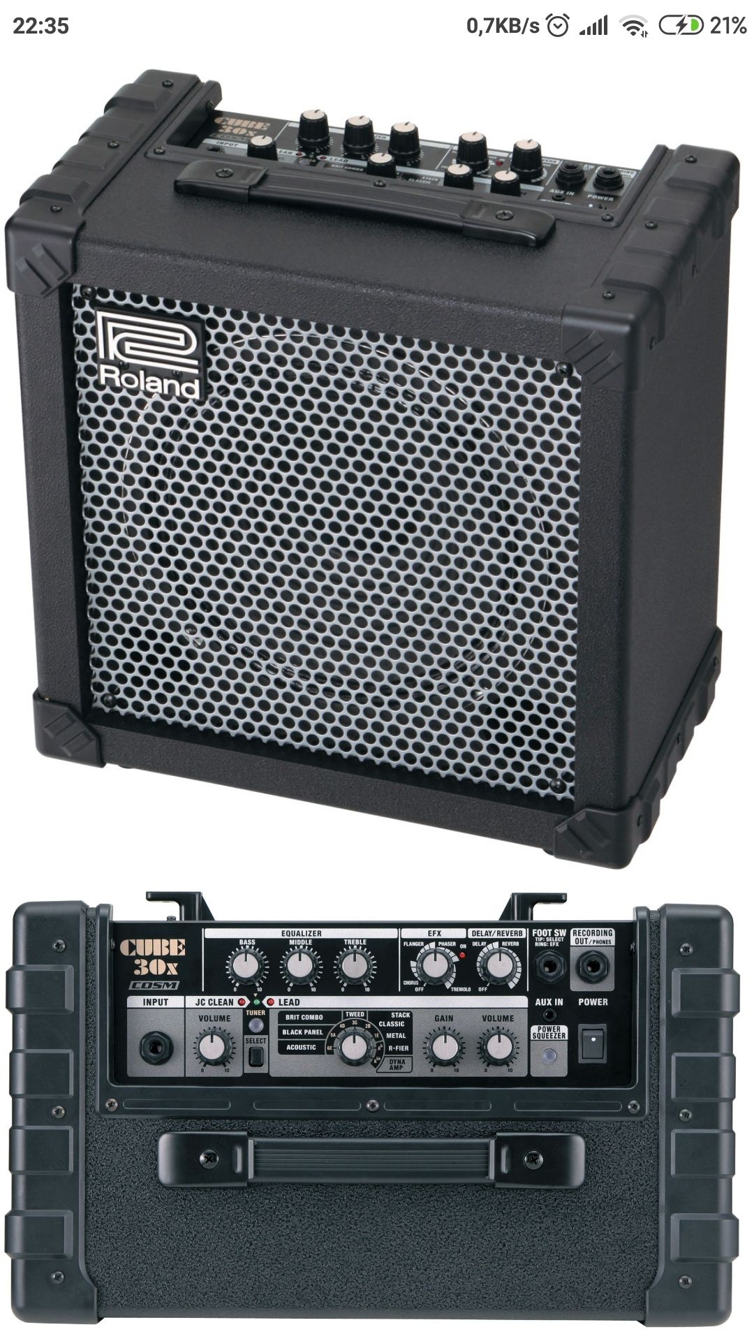Amplificador guitarra Roland 30 watts