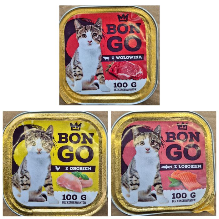 BonGo Pasztety dla kota 100g różne rodzaje