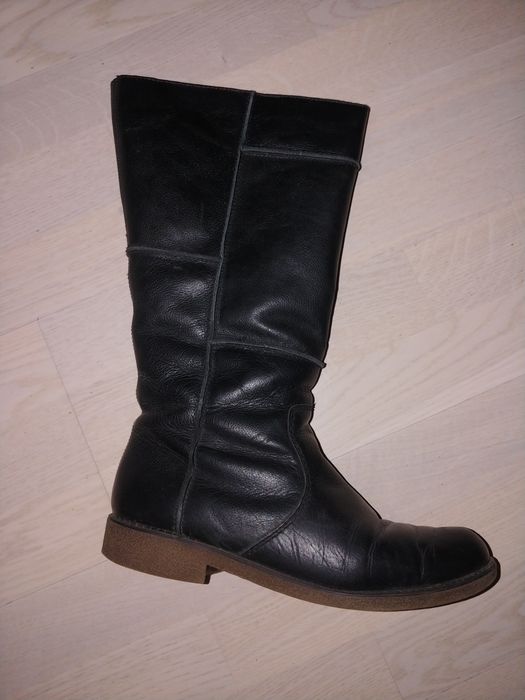 Rieker черные кожанные сапоги на меху, 40 размер