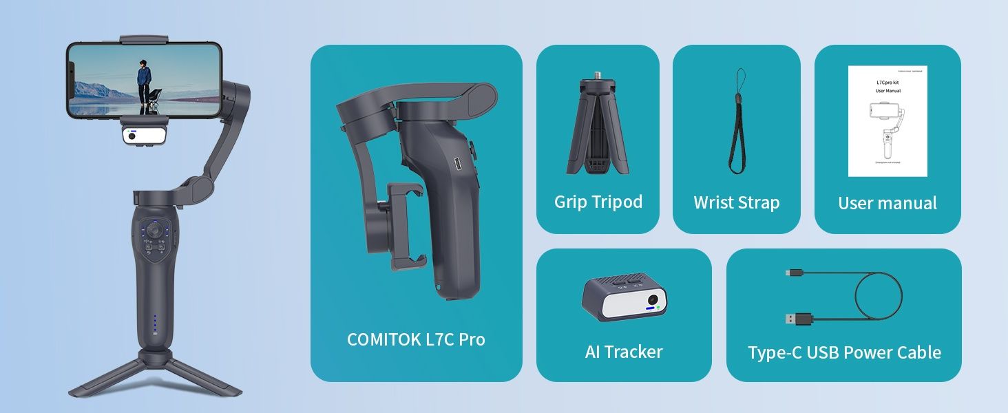 3-osiowy stabilizator do telefonu

Gimbal ręczny L7Cpro posiada 3-osio