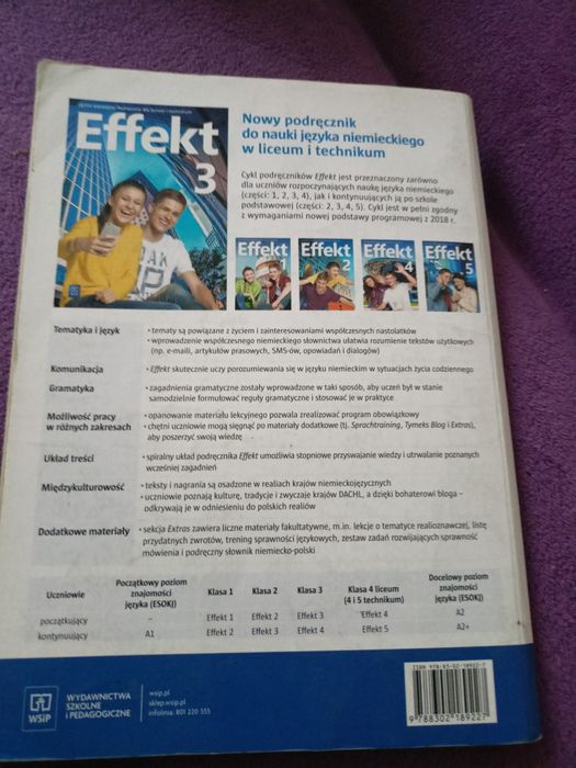 Książka Efekt 3, podręcznik do 3 klasy liceum/technikum