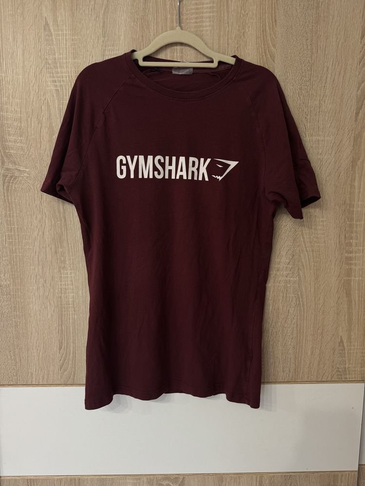 Koszulka Gymshark S bordowa tshirt logowany damska