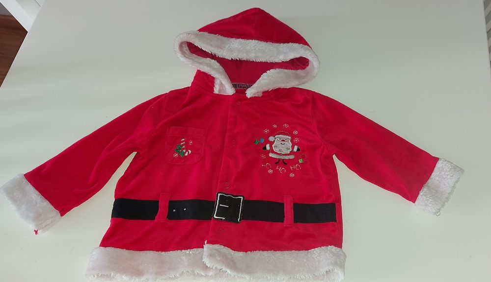 Płaszcz strój przebranie Mikołaja 80/86