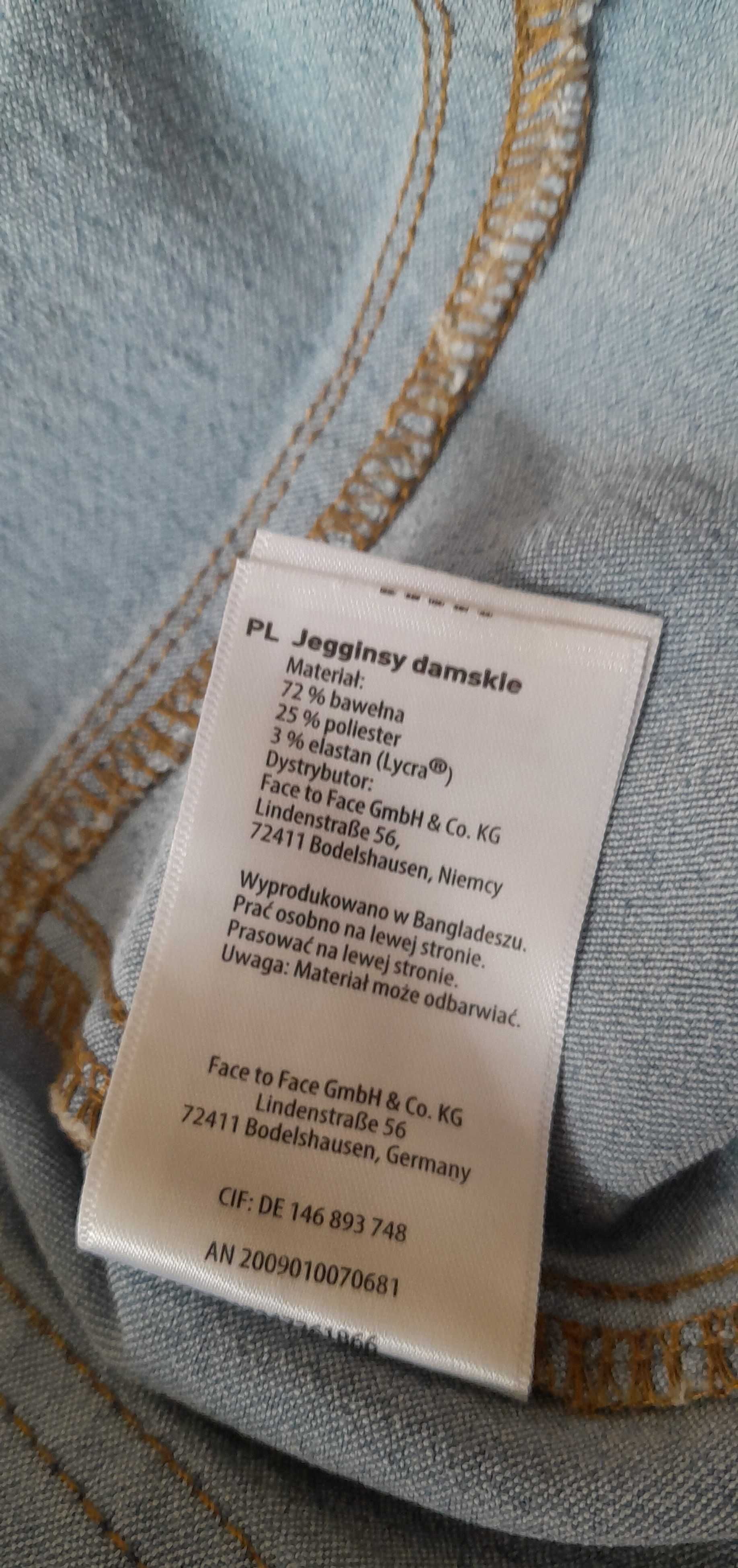 Leginsy jeansowe damskie, uniwersalne, UP2Fashion.