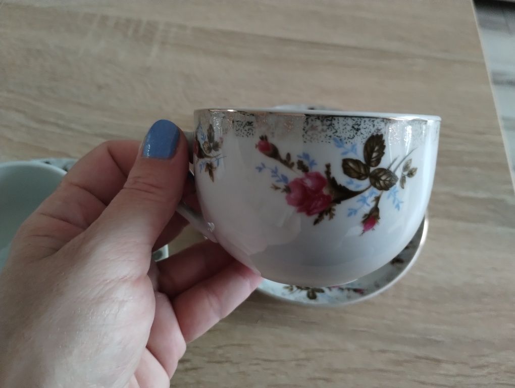 Filiżanka ze spodkiem porcelana Feniks