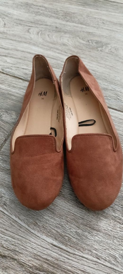 Mokasynki H&M r36 brąz czekolada
