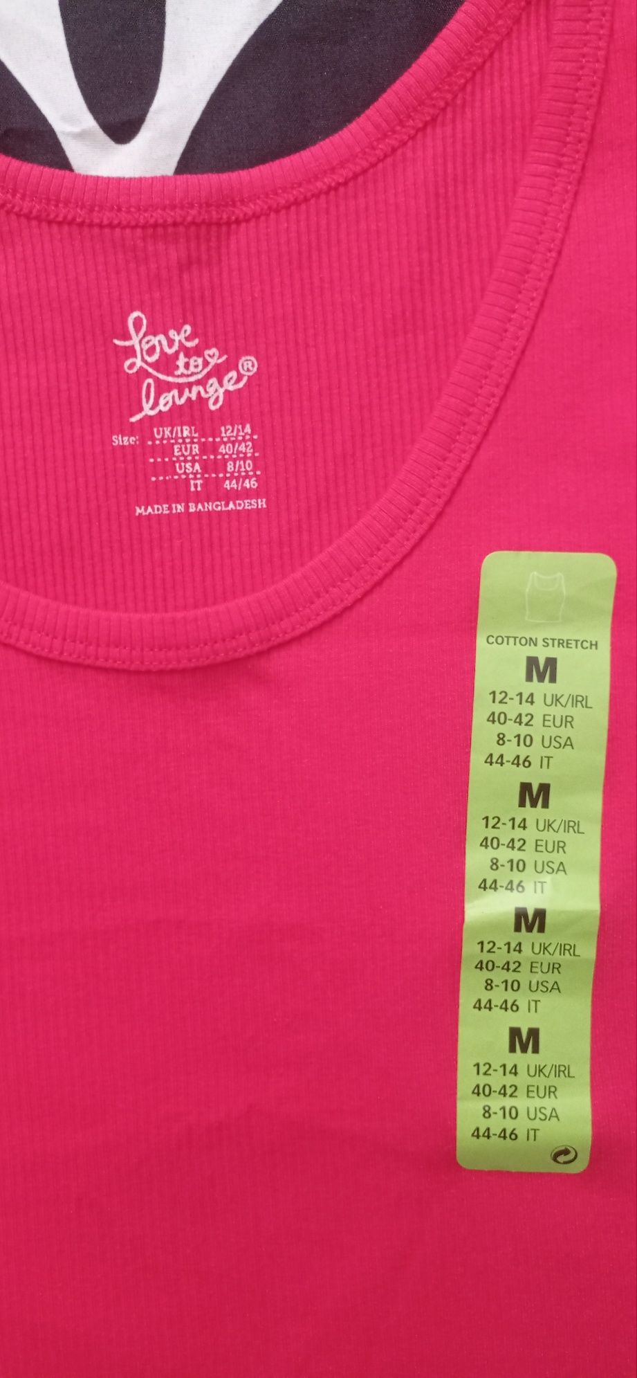 Nowy prazkowany malinowy Crop top prazek M-L