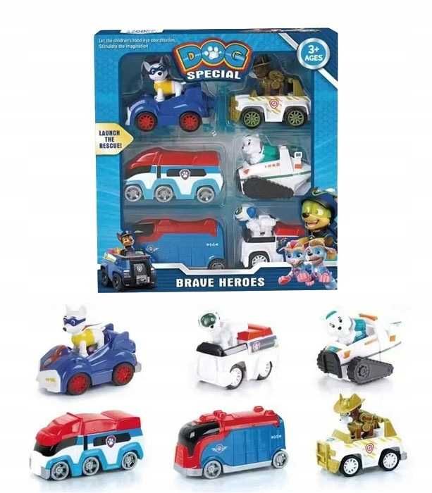 набір героїв Щенячий патруль, фігурки з машинками