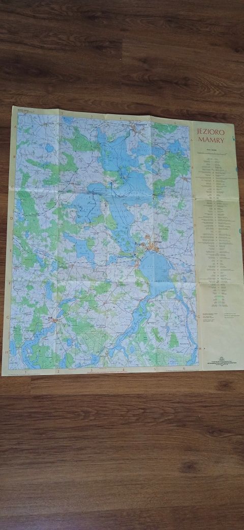 Stara mapa jezioro Mamry PRL.