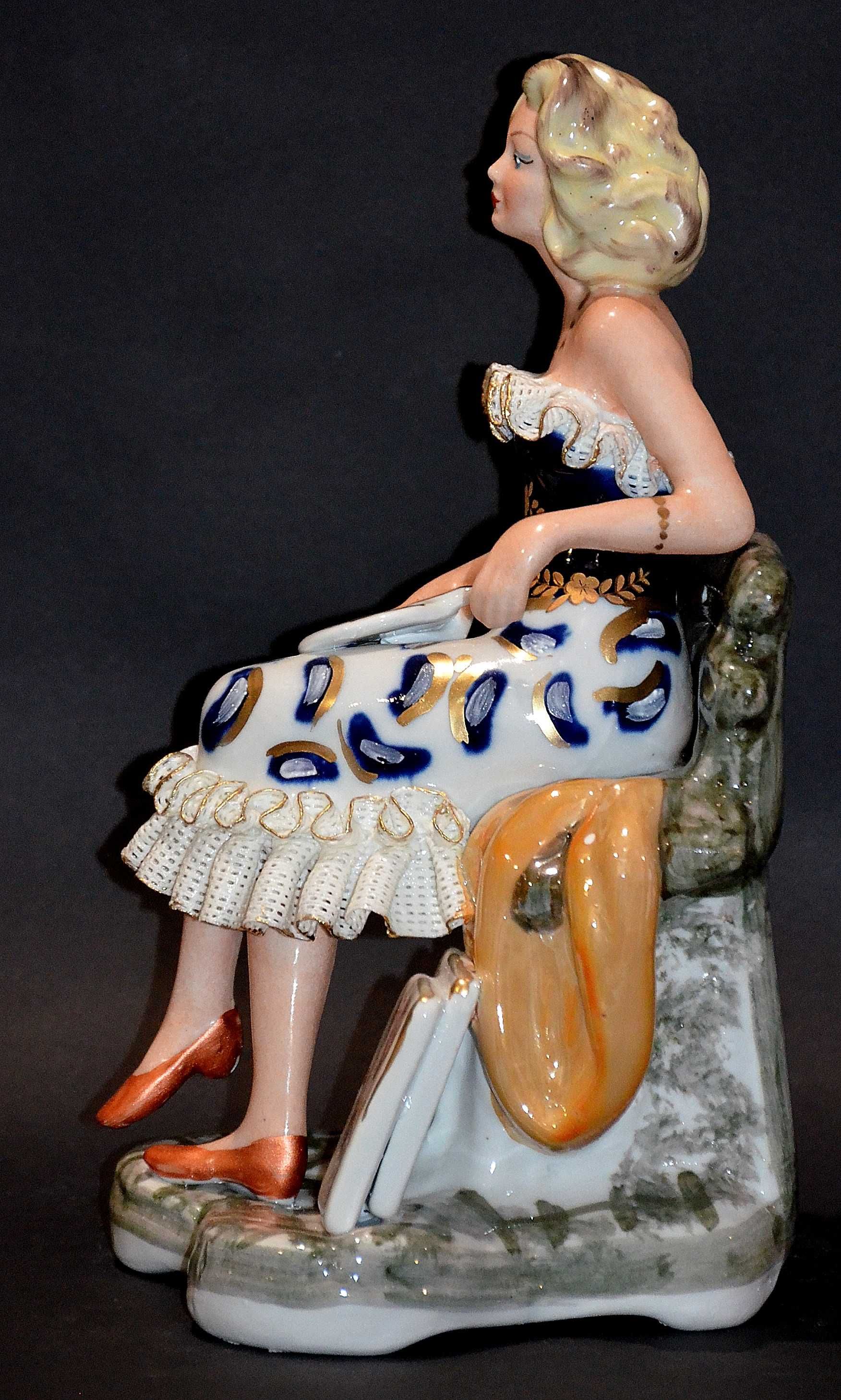 Roceram porcelana figurka Malarka do kolekcji, ok. 27cm