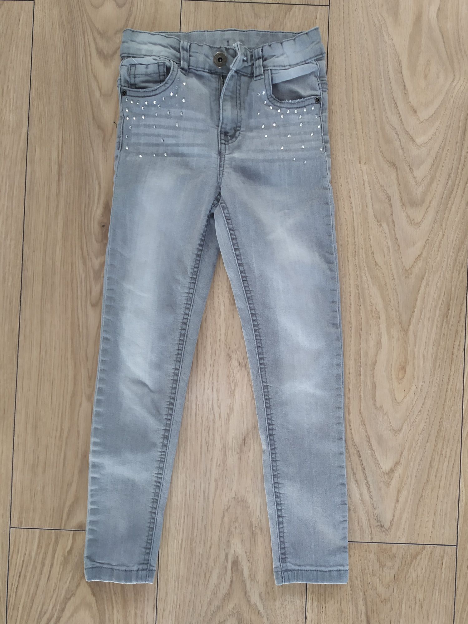 Zestaw, komplet spodnie i koszula jeansowa 122