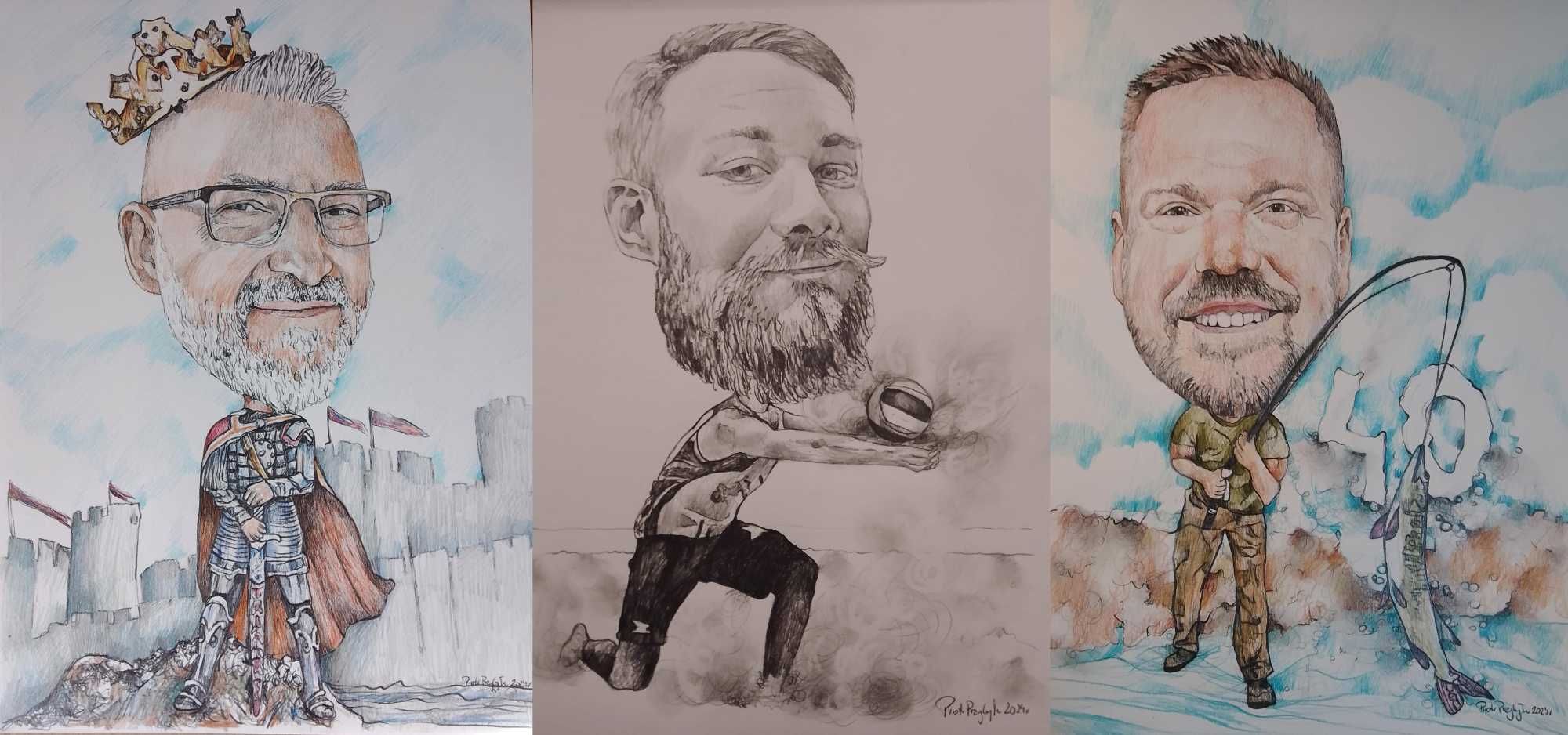 karykatura portret prezent rysunek wesele