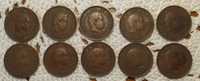 Lote de 10 moedas de 5 reis de 1906