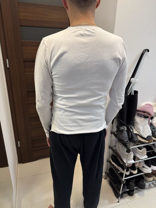 бавовняний светр zara Man білий розмір М