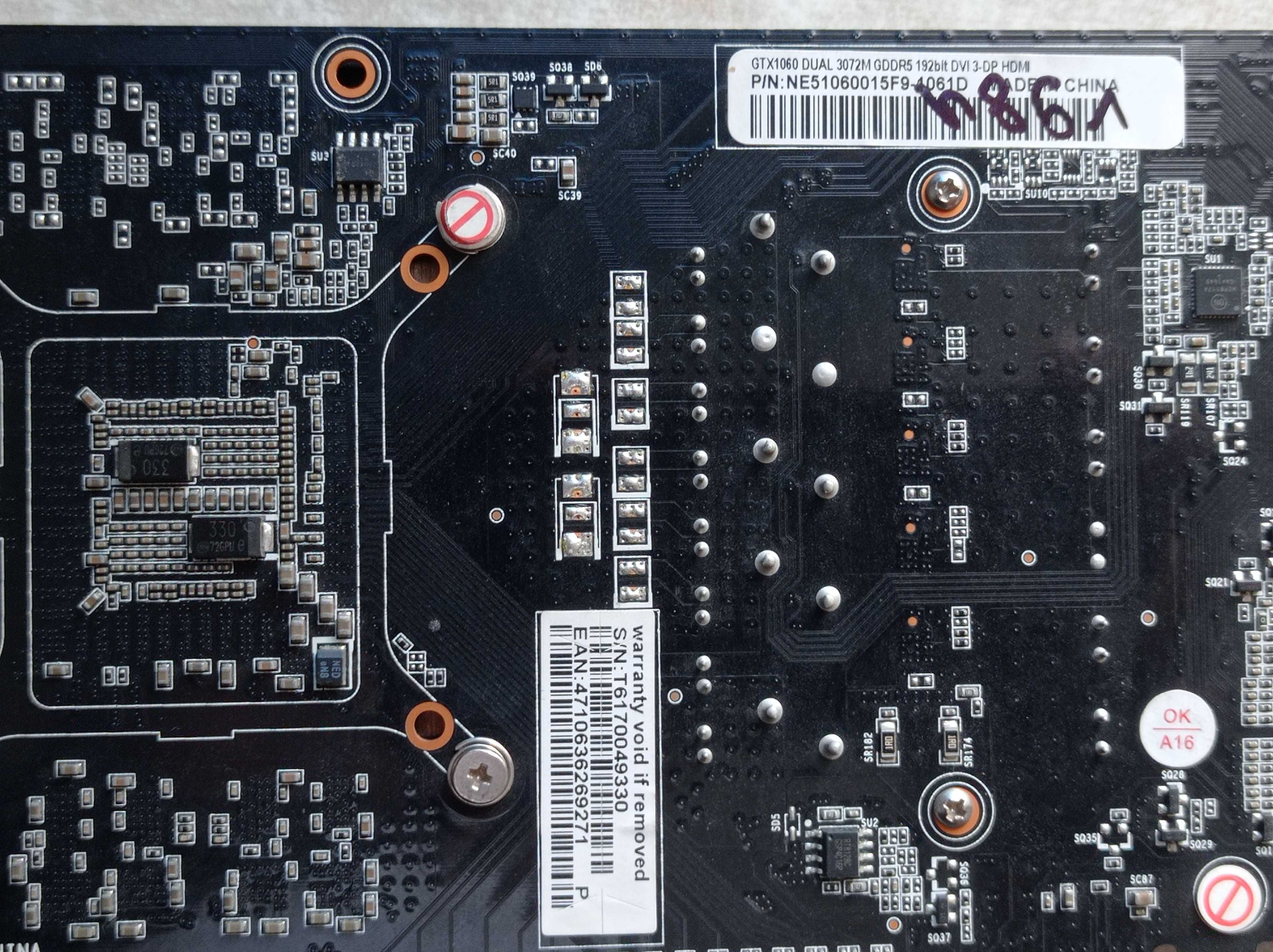 Відеокарта Palit GTX 1060 3Gb Dual Fan